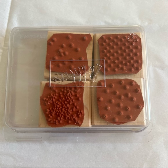 VTG 90s Stampin Up! Itty Bitty Backgrounds Dots Rubber Stamp Set - Picture 2 of 5